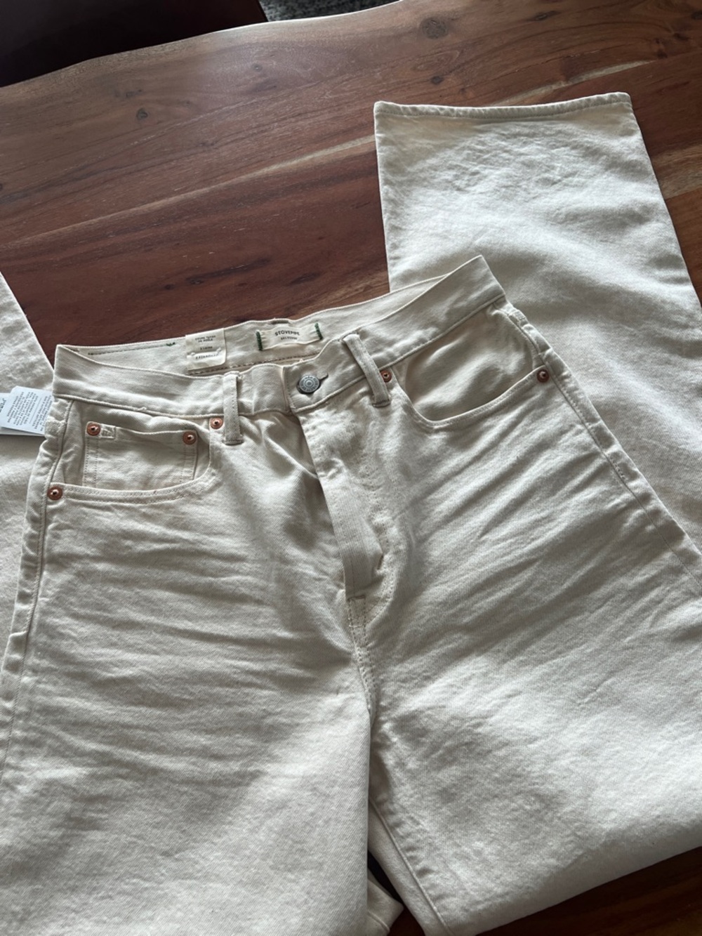 AE77 Cream White Jeans - Picture 3 of 3